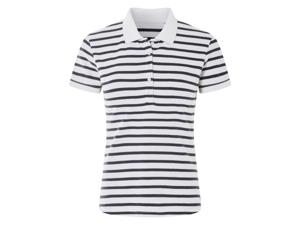esmara Dames polo (Wit/gestreept, XL (48/50))