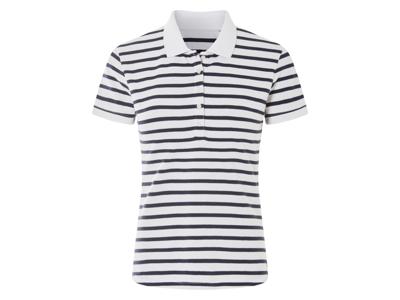 esmara Dames polo (Wit/gestreept, XL (48/50))