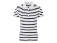 esmara Dames polo (Wit/gestreept, XL (48/50))