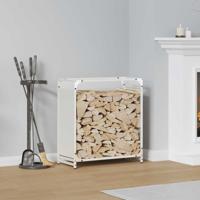 VidaXL Brandhoutrek 60x28x65 cm koudgewalst staal wit