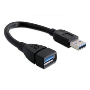 Delock USB-kabel USB 3.0 USB-A stekker, USB-A bus 0.15 m Zwart 82776