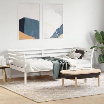 Slaapbank zonder matras 90x190 cm massief grenenhout wit