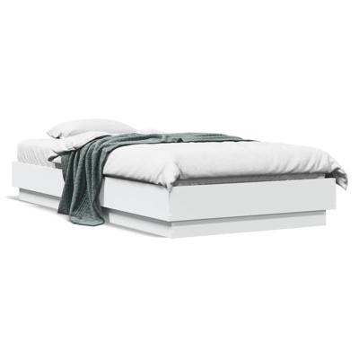 Bedframe met LED-verlichting wit 90x190 cm