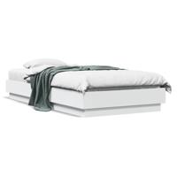 Bedframe met LED-verlichting wit 90x190 cm