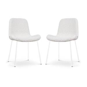 Nolon Nora-Fé Eetkamerstoelen Set van 2 - Teddy Wit - Witte Poten