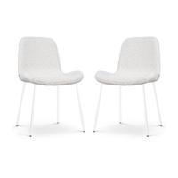 Nolon Nora-Fé Eetkamerstoelen Set van 2 - Teddy Wit - Witte Poten