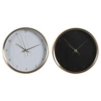 Tafelklok DKD Home Decor Wit Zwart Gouden Vrouw (2 Stuks)