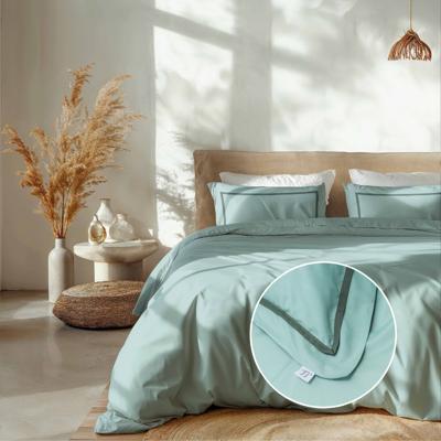 Dekbedovertrek Hotel Deluxe - Lits-Jumeaux (240x220 cm) - Turquoise Microvezel - Dessin: Effen - Luna Bedding - Dekbed-Discounter.nl