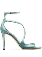 Jimmy Choo sandales Azia 95 mm à effet métallisé - Vert