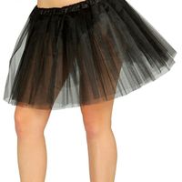 Petticoat/tutu verkleed rokje zwart 40 cm voor dames   - - thumbnail