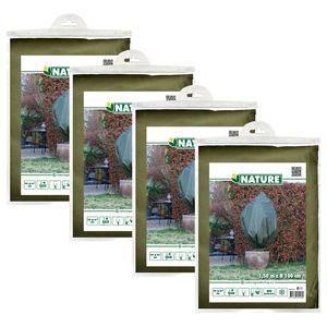 Plantenhoes met trekkoord - 5x stuks - H150 x D100 cm - groen - anti-vorst planten beschermhoes