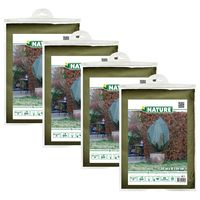 Plantenhoes met trekkoord - 5x stuks - H150 x D100 cm - groen - anti-vorst planten beschermhoes - thumbnail