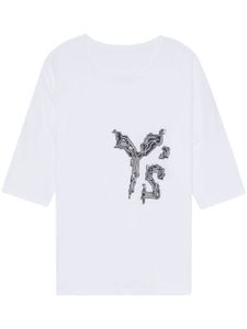 Y's t-shirt en coton à logo imprimé - Blanc