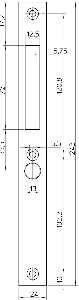 Nemef P 1205H/17 Sluitplaat | RVS 24x243mm rechthoekig | DR 1+2+3+4 | rvs - 9120590270