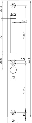 Nemef P 1205H/17 Sluitplaat | RVS 24x243mm rechthoekig | DR 1+2+3+4 | rvs - 9120590270