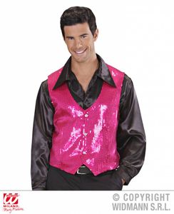 Paillettenvest roze man