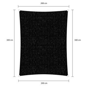Sunfighter Schaduwdoek Rechthoek zwart 2x3m.