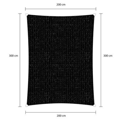 Sunfighter Schaduwdoek Rechthoek zwart 2x3m.