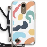 Memphis Shapes Blue: LG K10 (2017) Transparant Hoesje met koord