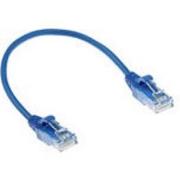 ACT Blauwe 1 meter LSZH U/UTP CAT6 datacenter slimline patchkabel snagless met RJ45 connectoren - thumbnail