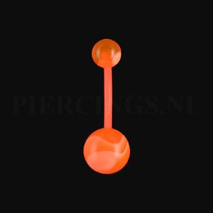 Navelpiercing flexibel oranje