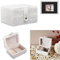 Home Deco Factory Sieradenkist - boucle - teddy stof - 15 x 11 cm - organizer - sieradendoos - box
