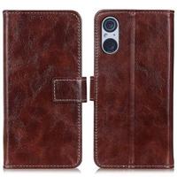 Sony Xperia 5 V Wallet Case met Magnetische Sluiting - Bruin