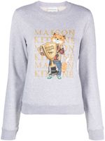 Maison Kitsuné sweat Fox Champion en coton - Gris