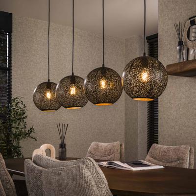 LifestyleFurn Hanglamp 'Henson' Artic black, 4-lamps