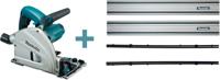Makita sp6000j1x2 invalcirkelzaag | 2 geleiderails + koppelstukken | 1300w 165mm - sp6000j1x2