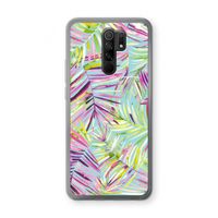 Tropical Palms Blue: Xiaomi Redmi 9 Transparant Hoesje