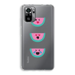 Smiley watermeloen: Xiaomi Redmi Note 10S Transparant Hoesje