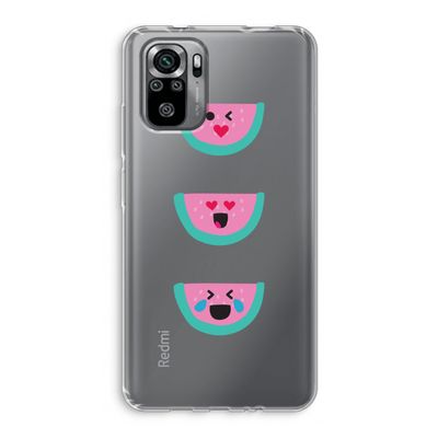Smiley watermeloen: Xiaomi Redmi Note 10S Transparant Hoesje