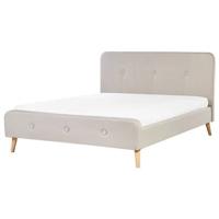 Beliani - RENNES - Tweepersoonsbed - Beige - 160 x 200 cm - Polyester