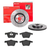 Remmenset, remschijf BREMBO, Remschijftype: Geperforeerd / Geventileerd, Inbouwplaats: Vooras, u.a. für Volvo, Ford