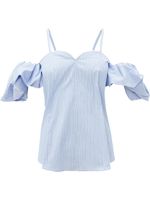 JW Anderson blouse rayée à épaules dénudées - Bleu