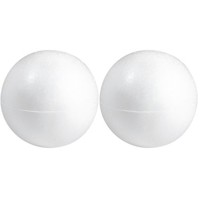2x Stuks hobby/DIY holle piepschuim bal/bol 25 cm 2 halve schalen 2x Stuks hobby/DIY holle piepschuim bal/bol 25 cm 2 halve schalen