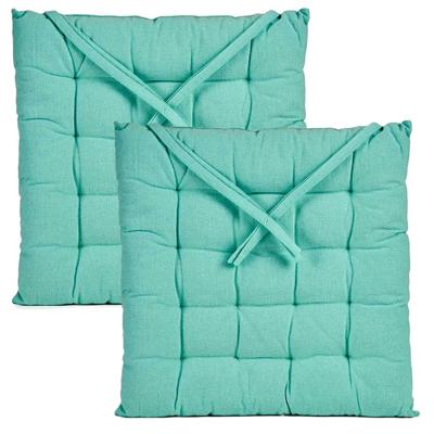Stoelkussen Decorama - 2x - binnen/buiten - mintgroen - 40 x 40 x 5 cm - polyester