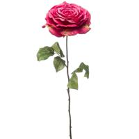 Kunstbloem Roos Laurie tak - 57 cm - fuchsia - Kunst zijdebloemen