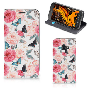 Samsung Galaxy Xcover 4s Smart Cover Butterfly Roses