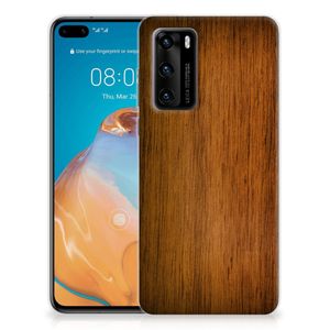 Huawei P40 Bumper Hoesje Donker Hout