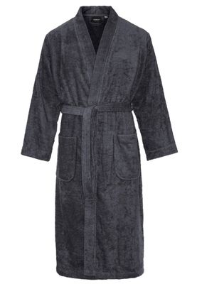 Kimono badstof katoen - donkergrijs-l/xl