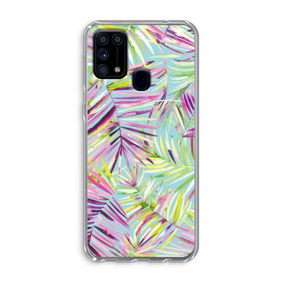 Tropical Palms Blue: Samsung Galaxy M31 Transparant Hoesje