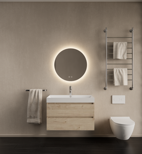 Badkamermeubelset Gliss Design Milan Met Lako Wastafel 60 Cm Kastanje (Keuze Wastafel)