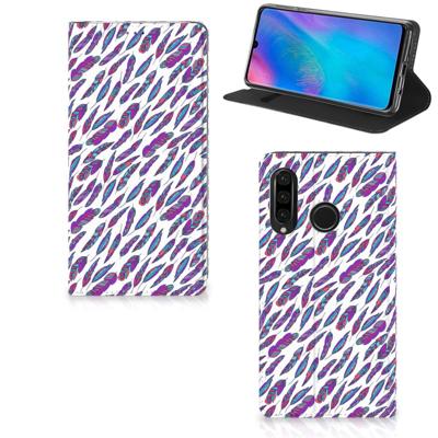 Huawei P30 Lite New Edition | Hoesje met Magneet | Feathers Color Huawei P30 Lite New Edition | Hoesje met Magneet | Feathers Color