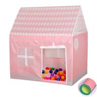 Huishoudelijke kinderen afdrukken spelen tent kleine spel huis met mat (lichtroze)