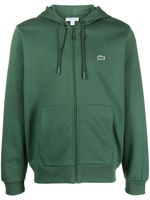 Lacoste hoodie zippé à logo brodé - Vert - thumbnail