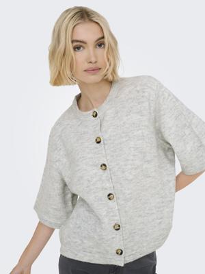 Only Onlcamilla S/s Cardigan Knt Noos Vest Light Grey Melange