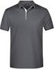 James & Nicholson JN726 Men´s Polo Single Stripe - Graphite-(Solid)/White - L