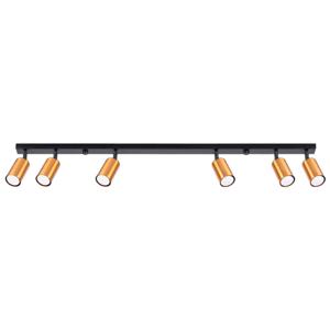 Plafondlamp WINX 6L zwart/cooper